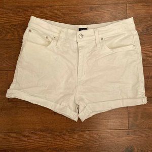 J CREW Size 30 Natural White Denim Jean Shorts Cuffed Womens